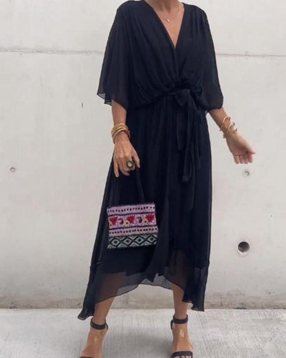 Floral Midi Wrap Dress for Women