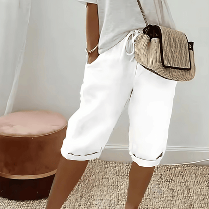 Ladies Comfortable Flowy Mid Length Shorts