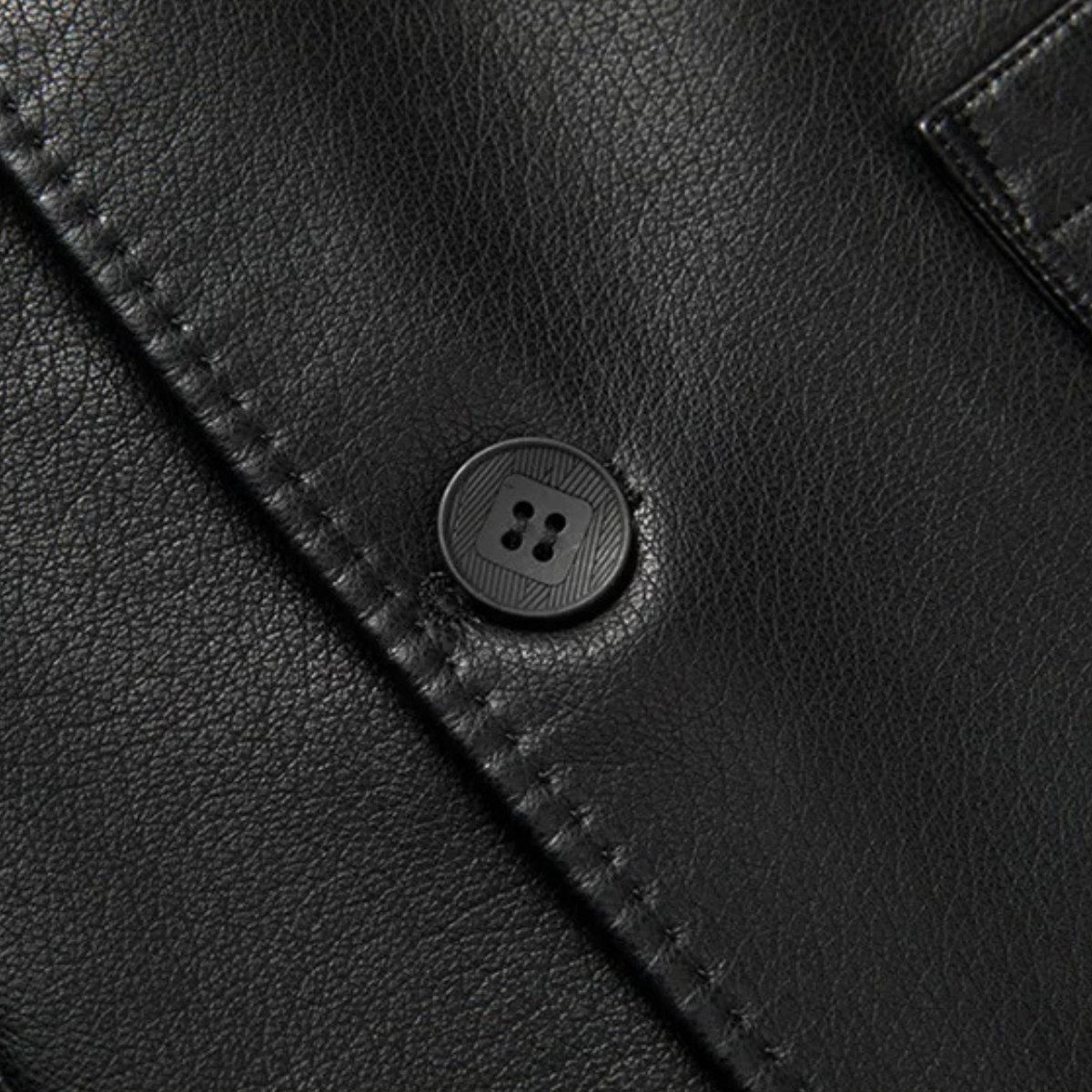 Stylish Men's Faux Leather Smart Jacket Coat