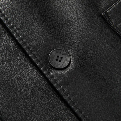 Stylish Men's Faux Leather Smart Jacket Coat