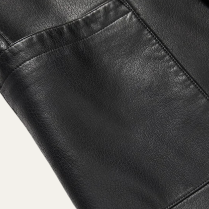 Stylish Men's Faux Leather Smart Jacket Coat