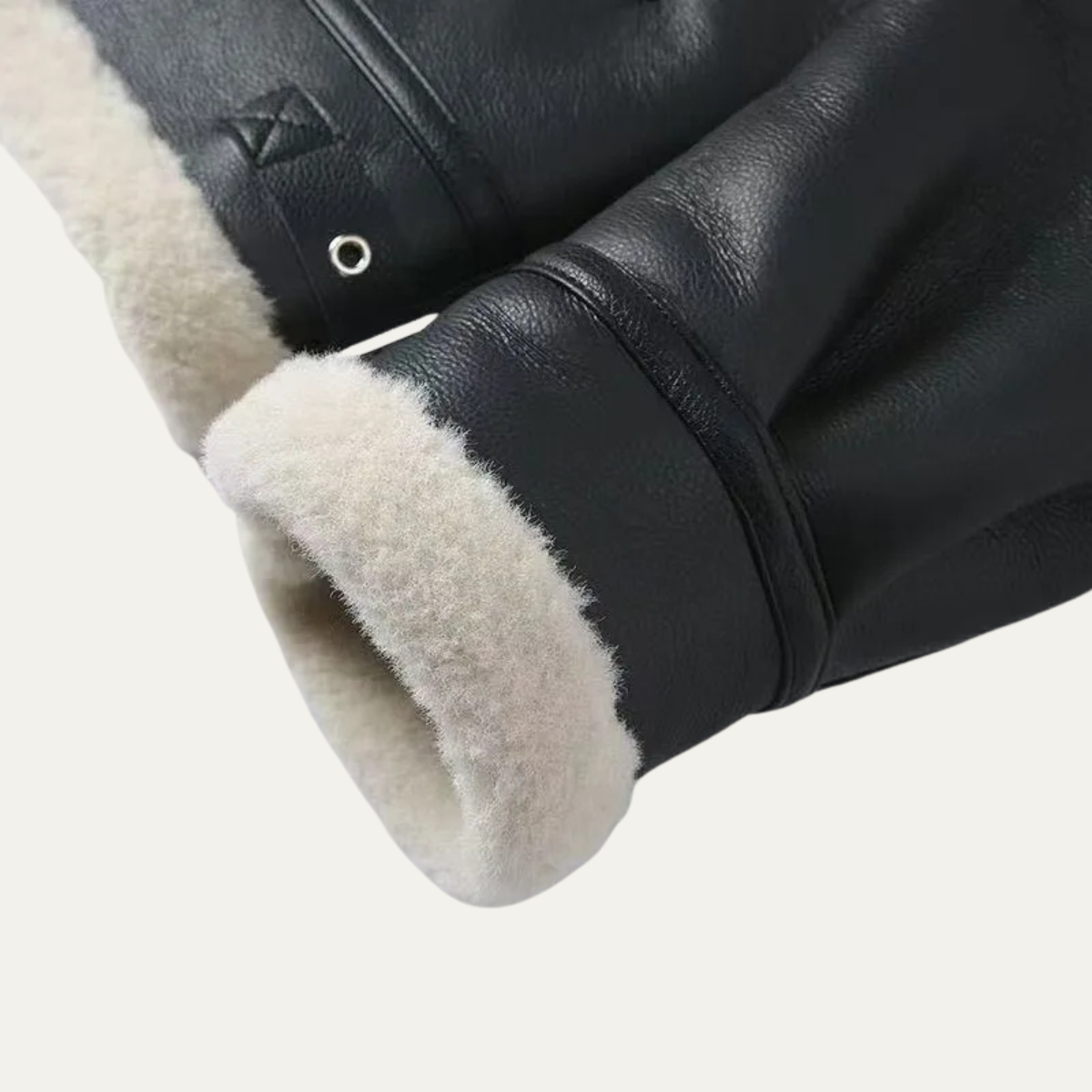 Warm Mens Shearling Leather Flight Jacket