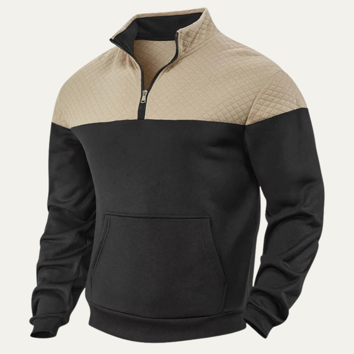 Men's Colorblock Quilted Zip Up Sweater