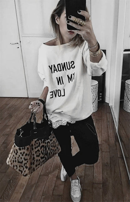 Comfy Women's Long Sleeve Sweatshirt with Soft Cotton