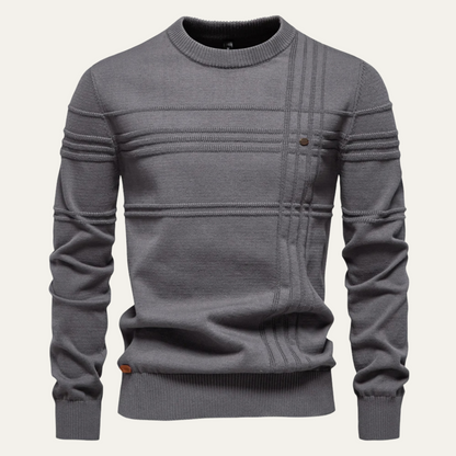 Classic Crew Neck Mens Knit Sweater