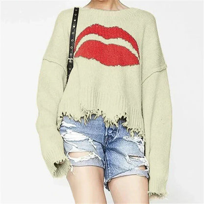Relaxed Fit Graphic Print Women's Sweater - Nocini