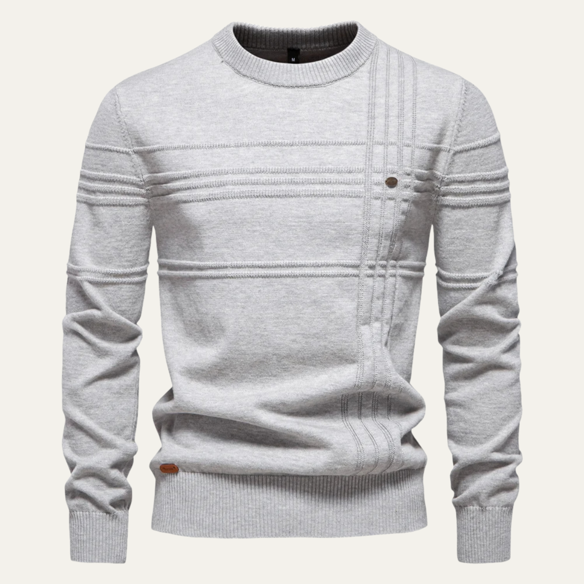 Classic Crew Neck Mens Knit Sweater