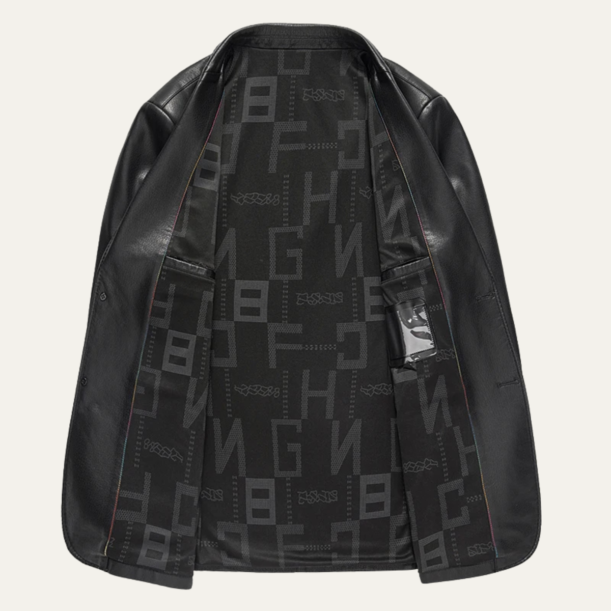 Stylish Men's Faux Leather Smart Jacket Coat