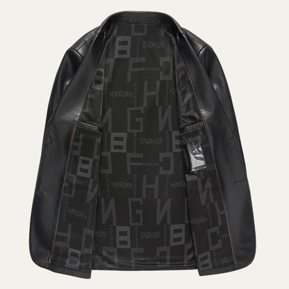 Stylish Men's Faux Leather Smart Jacket Coat