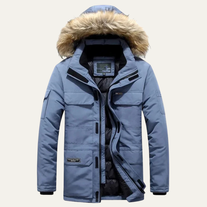 Heavy Duty Men's Insulated Hooded Winter Coat Jacket