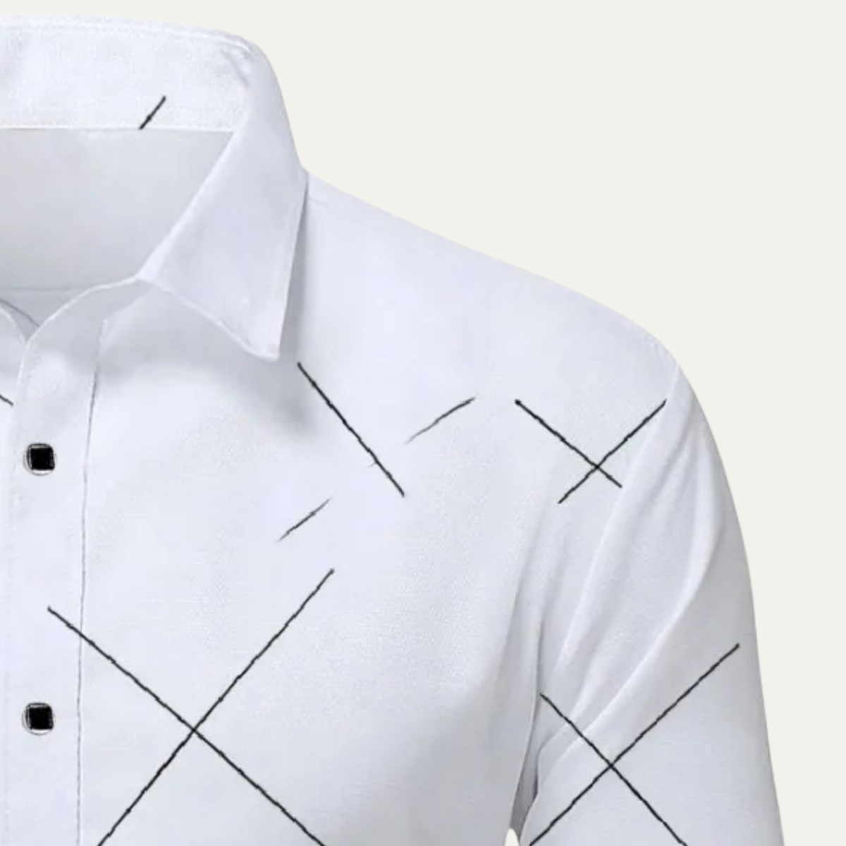 Classic Men's White Business Dress Shirt