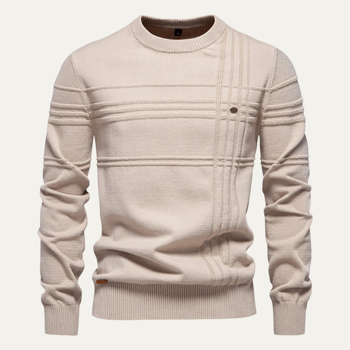 Classic Crew Neck Mens Knit Sweater - Nocini