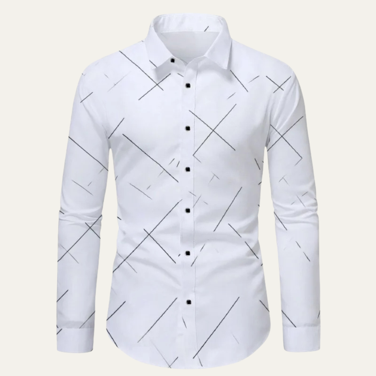 Classic Men's White Business Dress Shirt - Nocini