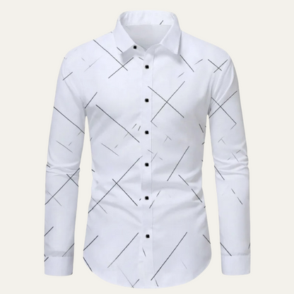 Classic Men's White Business Dress Shirt - Nocini
