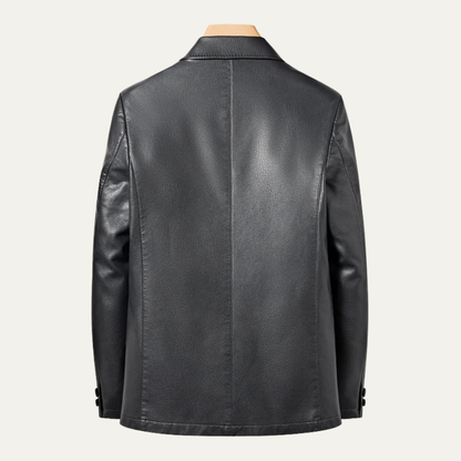 Stylish Men's Faux Leather Smart Jacket Coat