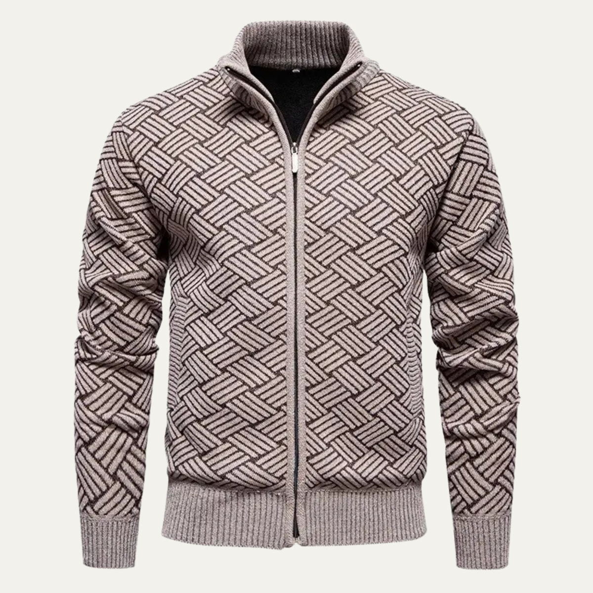 Cozy Mens Thick Fleece Lined Zip Up Cardigan