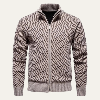 Cozy Mens Thick Fleece Lined Zip Up Cardigan