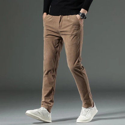 Classic Ribbed Corduroy Pants with Belt Loops