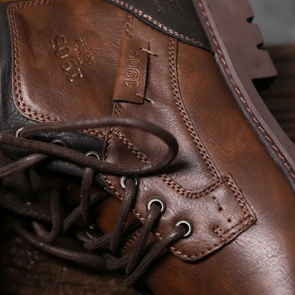 Tough Leather Military Style Ankle Boots