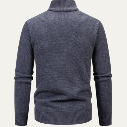 Relaxed Fit Men's Knit Zip Up Cardigan Sweater