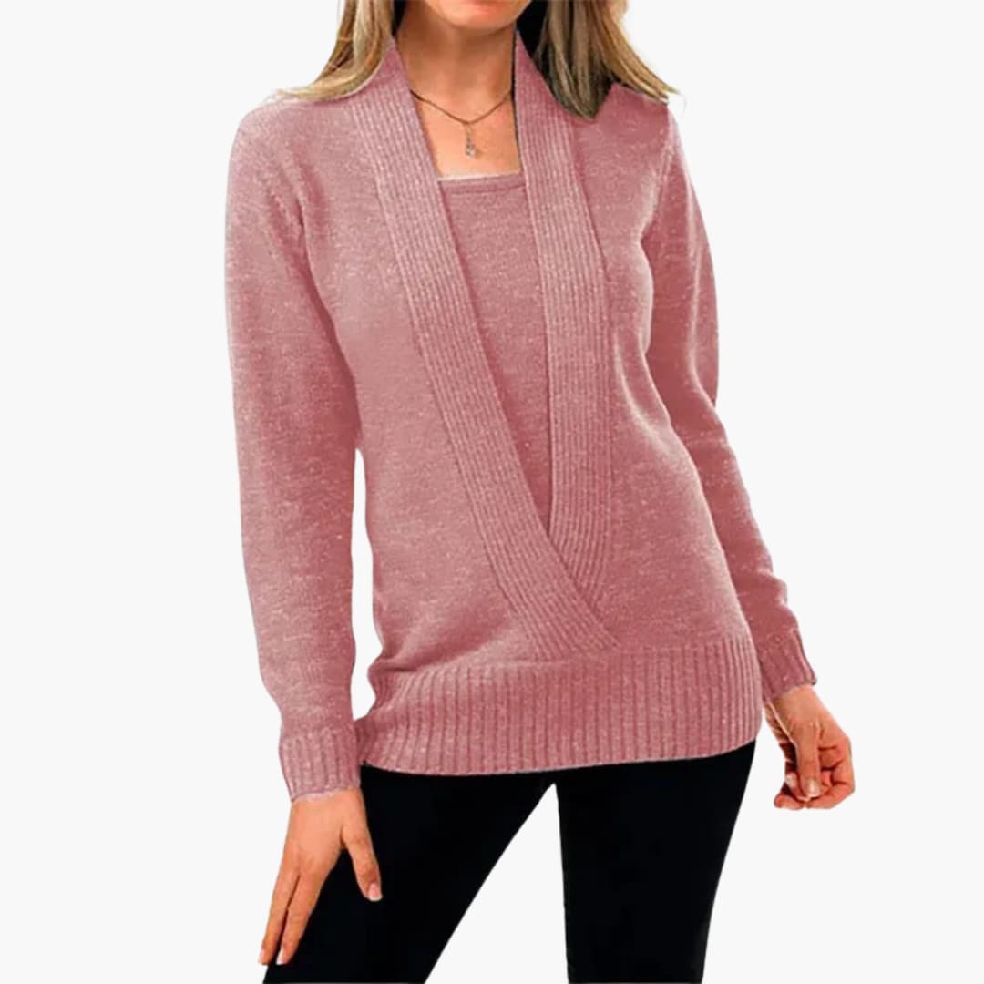 Ladies' V-Neck Long Sleeve Winter Sweater