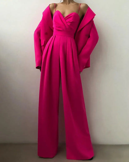 Comfortable Capri Jumpsuit with High Waist and Flare Legs