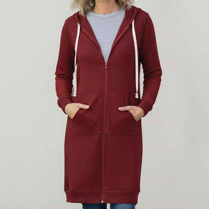 Women's Oversized Zip Up Hooded Jacket