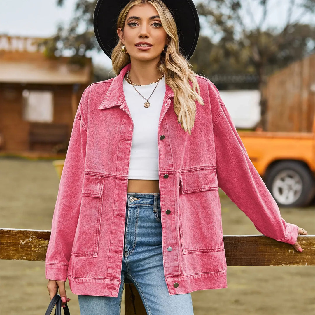 Timeless Retro Blue Jeans Jacket for Ladies