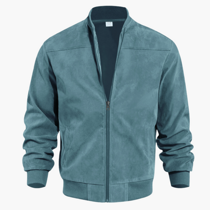 Classic Zip Up Mens Leather Jacket with Pockets