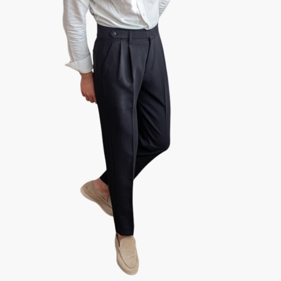 Classic Fit Pleated Dress Pants - Olytrend