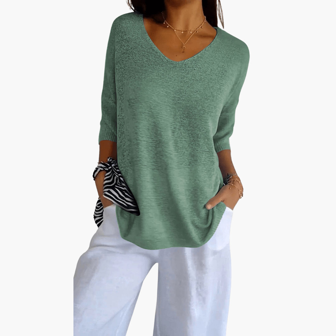 Relaxed Fit V-Neck Tee for Women