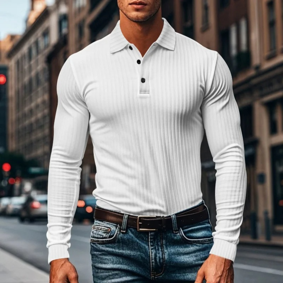 Classic Fit Men's Textured Polo Shirt