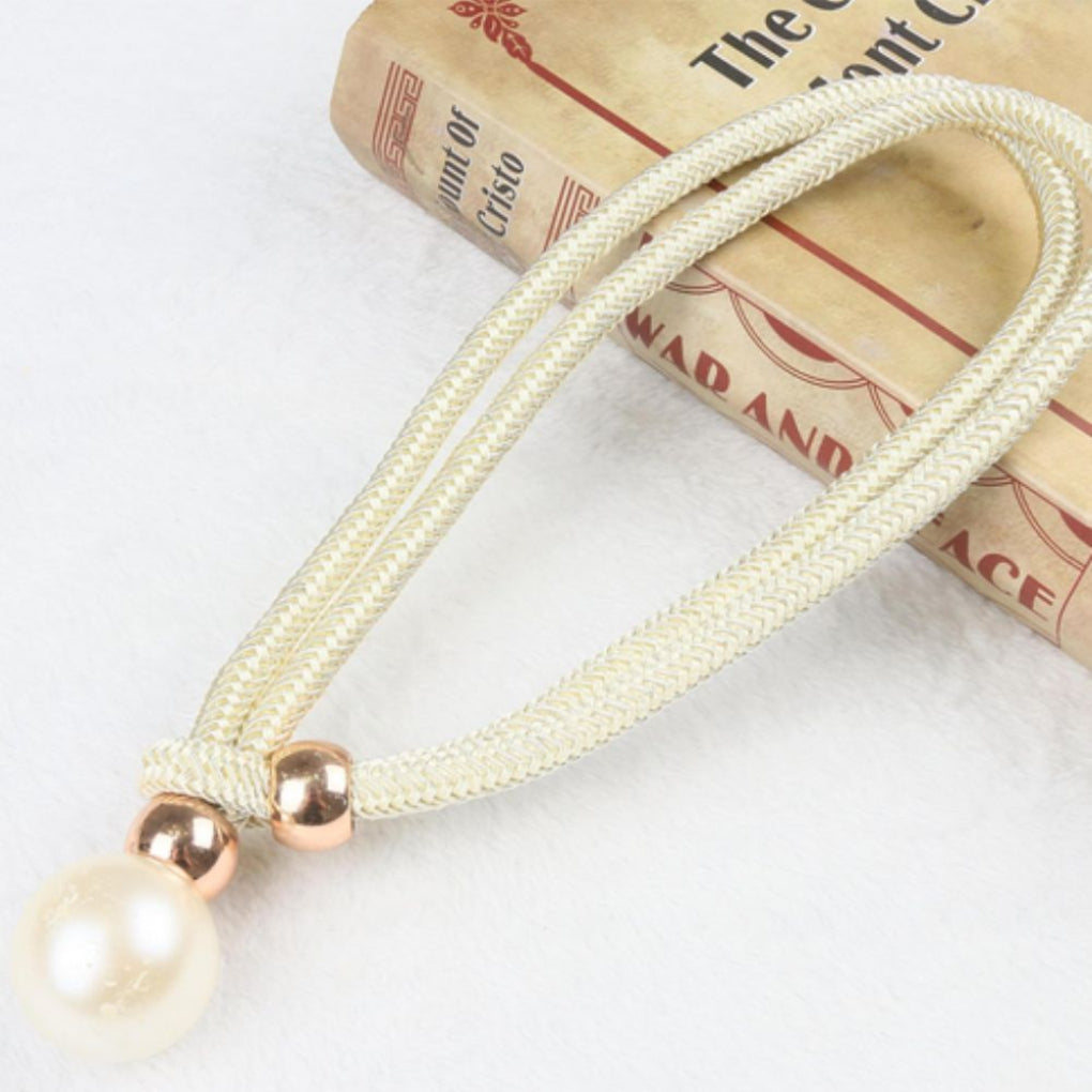 Luxurious White 2-Piece Pearl Curtain Tieback Set