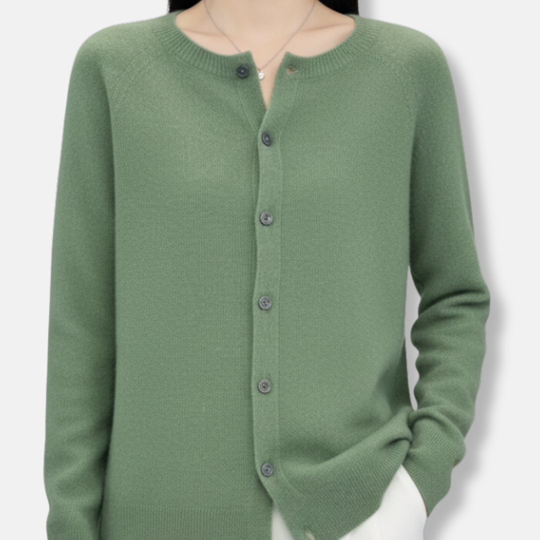 Classic Crew Neck Button Sweater