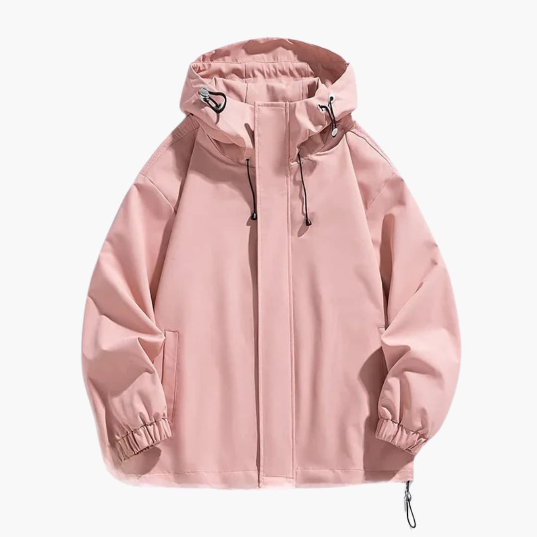 Waterproof Hooded Zip Up Mens Jacket with Adjustable Hem