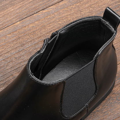Classic Men's Leather Chelsea Ankle Boots with Stretch Sides