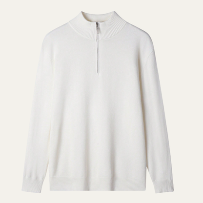 Luxury Men's Soft Mock Neck Wool Sweater