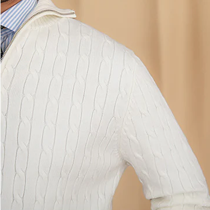 Classic Men's Cable Knit Half Zip Sweater