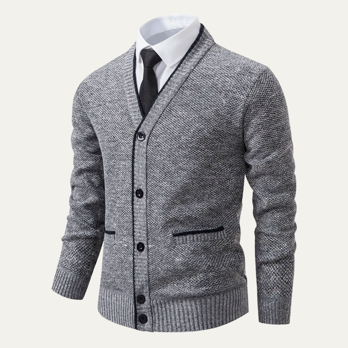 Comfortable Men's Knit V Neck Sweater Cardigan