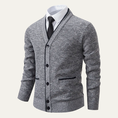 Comfortable Men's Knit V Neck Sweater Cardigan