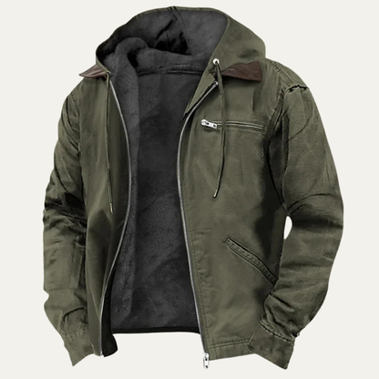 Warm Water Resistant Men's Fleece Hooded Jacket