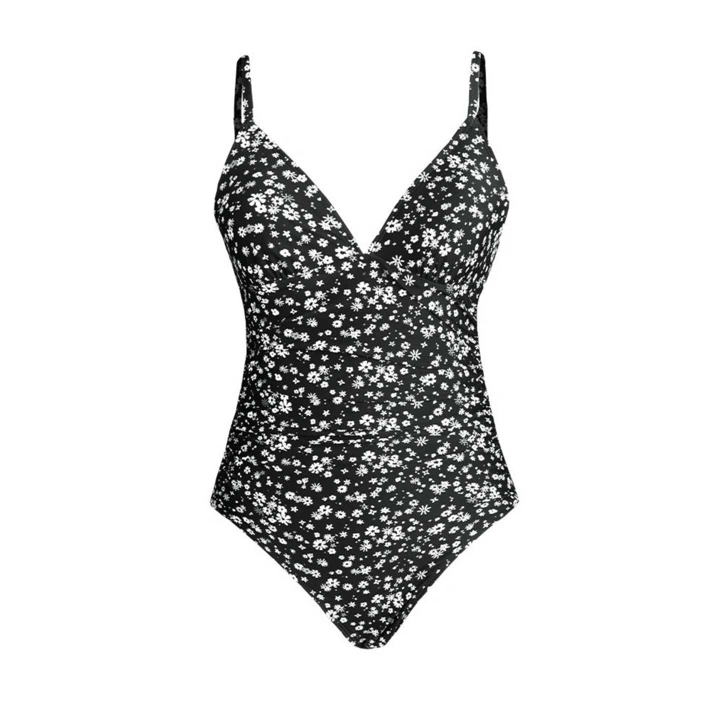 Women's Floral V-Neck Swimsuit with Adjustable Straps