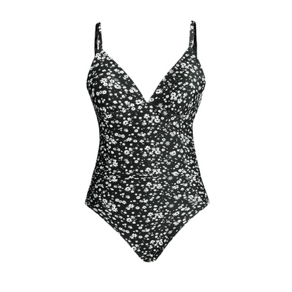 Women's Floral V-Neck Swimsuit with Adjustable Straps