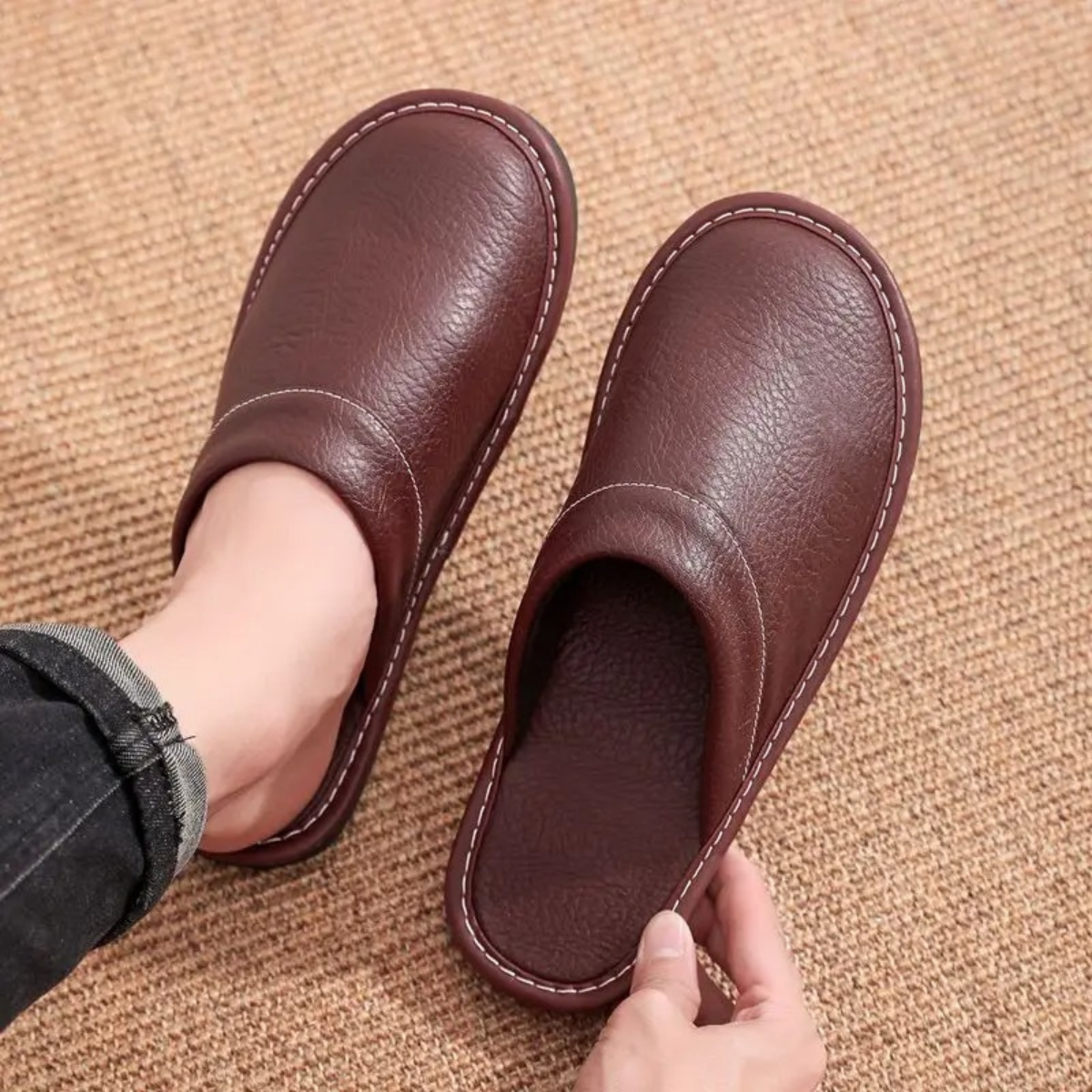 Comfortable Men's Leather Slippers
