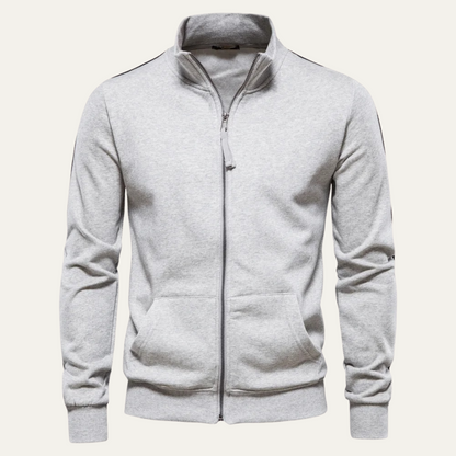 Relaxed Fit Men's Zipper Cotton Bomber Jacket