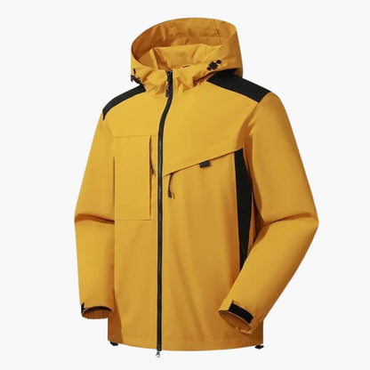 Waterproof Men's Snow Jacket with Hood and Pockets