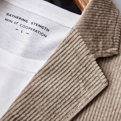 Slim Fit Brown Corduroy Suit Jacket