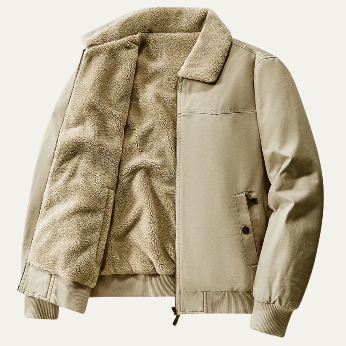 Warm Reversible Mens Fleece Bomber Jacket