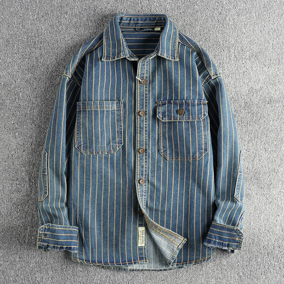 Classic Mens Relaxed Fit Striped Cotton Shirt