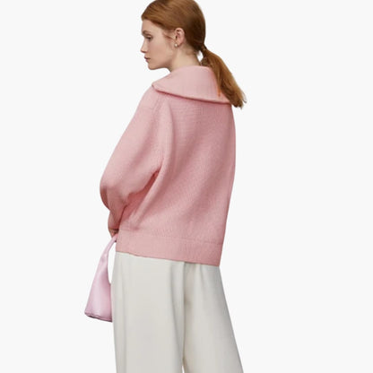 Women's Zip Up Ribbed Knit Sweater